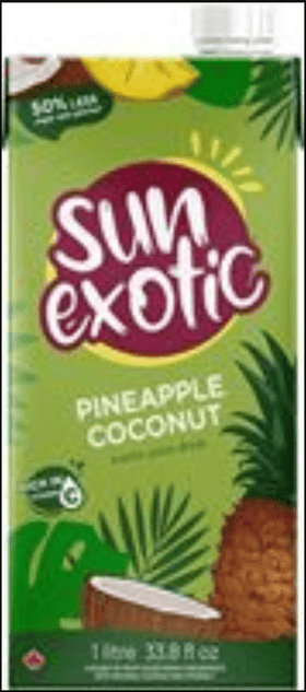 Sun Exotic Pineapple Coconut Juice 50% Less Sugar (1L);T15xH5 - Brandco Direct Inc
