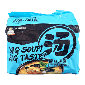 JML Big Soup Noodle Seafood Flavor 4.94oz(140g) 5 Packs - Brandco Direct Inc