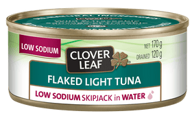 Clover Leaf Flaked Light Tuna Low Sodium In Water (170g)