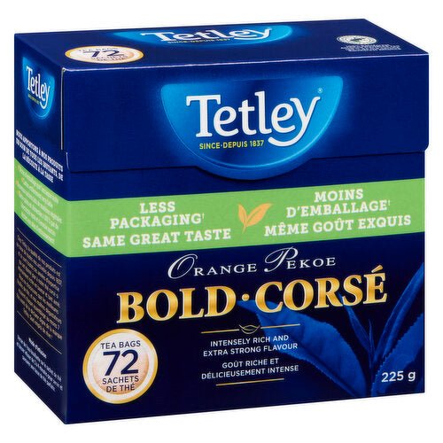 Tetley Bold Orange Pekoe Tea Bags 72's (225g) - Brandco Direct Inc