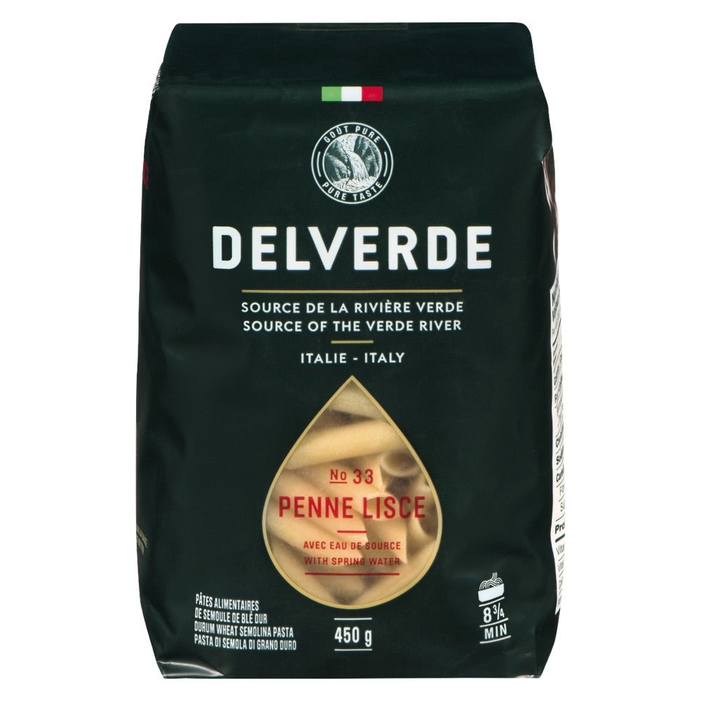 Delverde Penne Lisce Pasta (450g) - Brandco Direct Inc