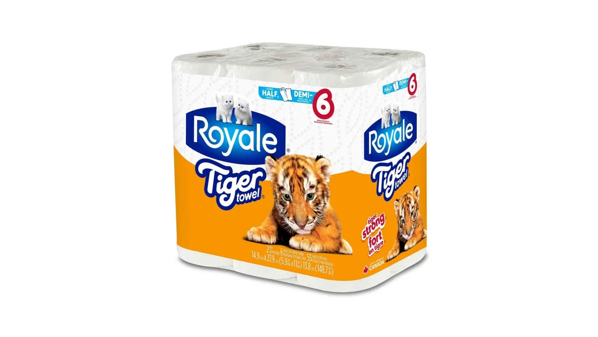 Royale Tiger Paper Towel 6LR=9R HS 2Ply 83S (6Rolls)