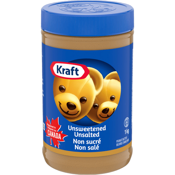 Kraft Unsweetened Unsalted Peanut Butter (1kg) - Brandco Direct Inc