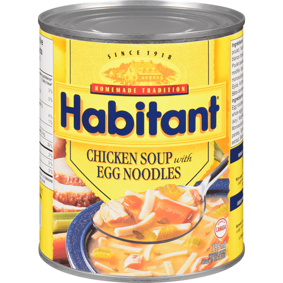 Habitant Chicken With Egg Noodles Soup (796ml);T10xH5 - Brandco Direct Inc