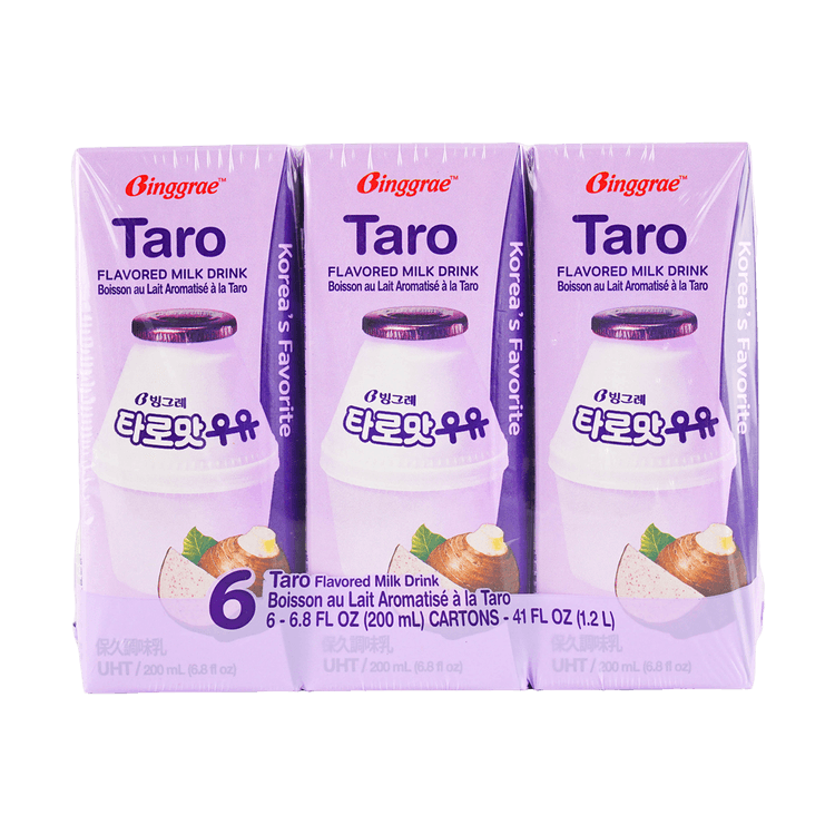 Binggrae taro flavored milk 6*200ml - Brandco Direct Inc