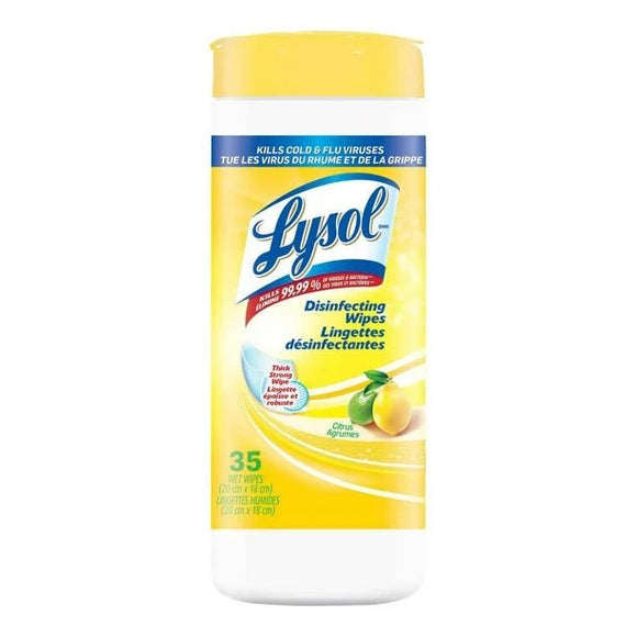 Lysol Disinfecting Wipes Citrus Scent 35 counts - Brandco Direct Inc