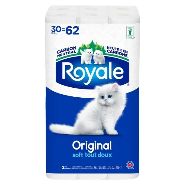 Royale Original Toilet Paper 30BR=62R 2Ply 251S (30Rolls) - Brandco Direct Inc