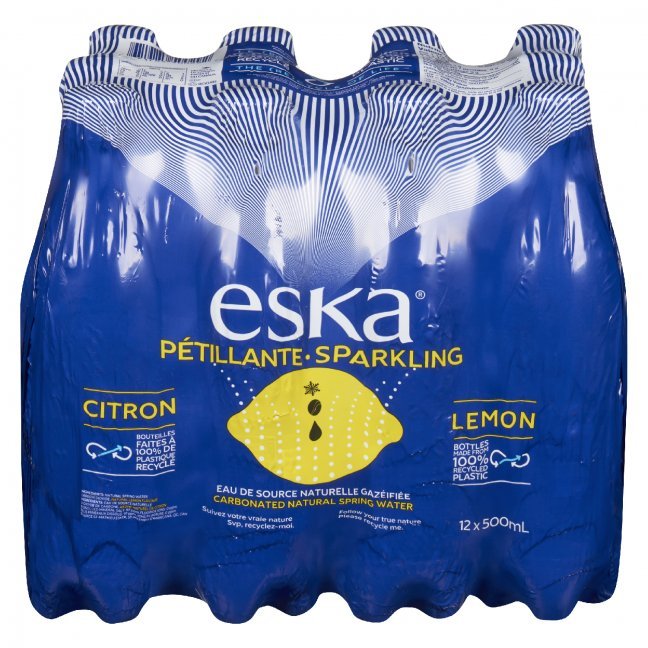 ESKA Sparkling Water 12 Bottle Lemon (500ml) - Brandco Direct Inc