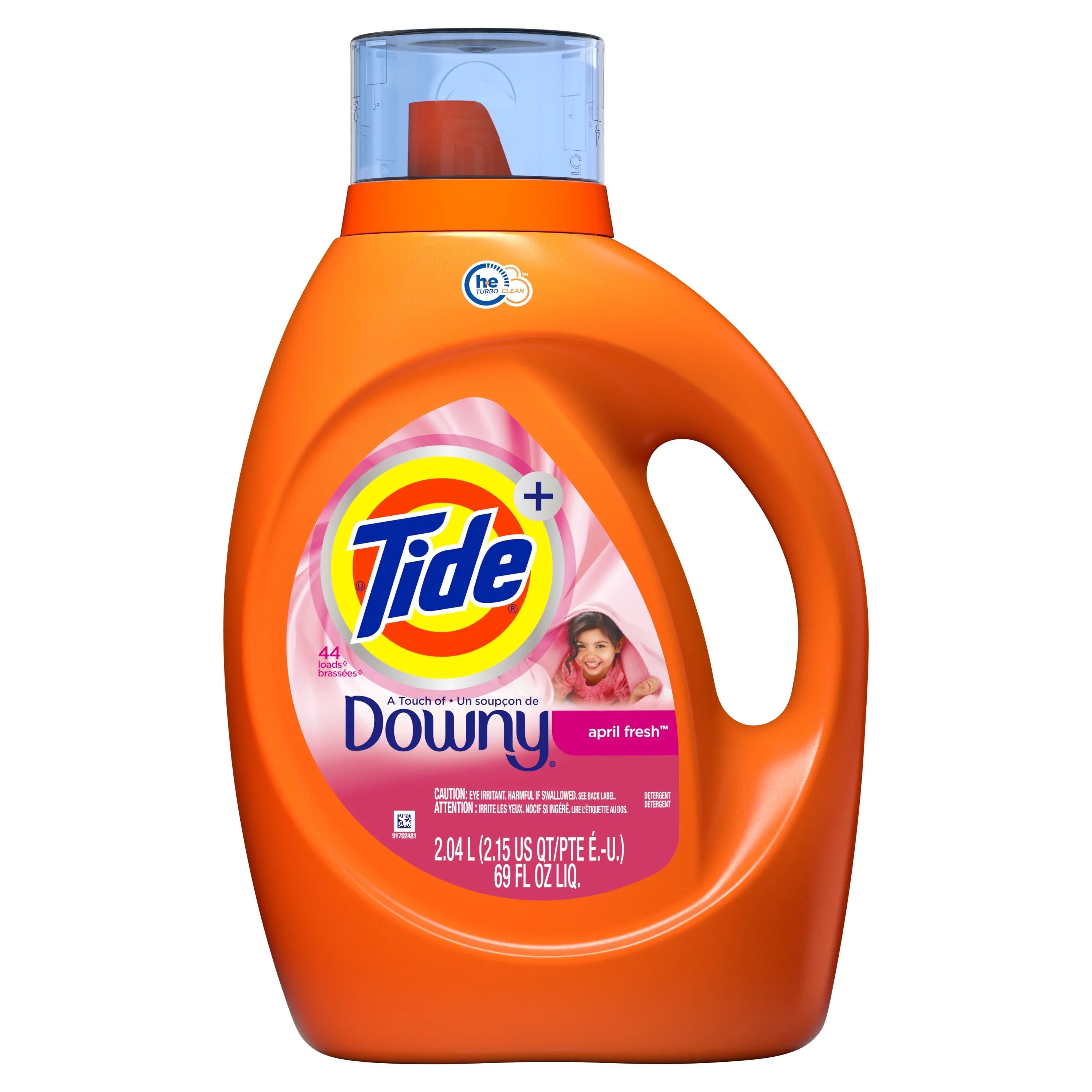 Détergent à lessive liquide Tide haute efficacité Downy April Fresh 44 Ld (2,04 L)