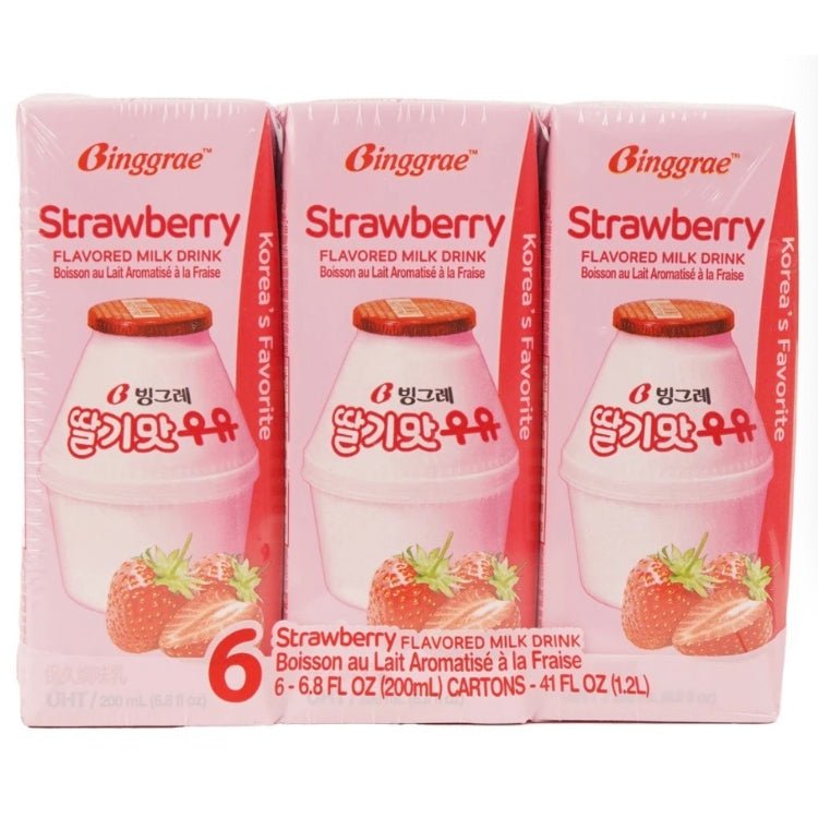 Binggrae strawberry flavored milk 6*200ml - Brandco Direct Inc