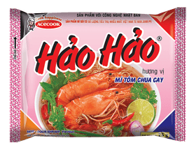 Acecook Hao Hao Hot & Sour Shrimp Vietnamese Instant Noodles 77g (Pack of 5) x 2 - Brandco Direct Inc