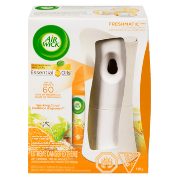 Airwick Freshmatic 1 Device + 1 Refill Sparkling Citrus (180g) - Brandco Direct Inc
