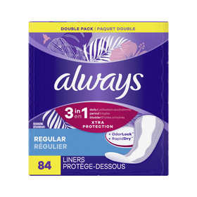 Always 3in1 Xtra Protection Regular Liners (84ct) - Brandco Direct Inc