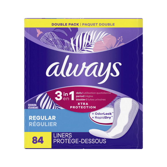 Always 3in1 Xtra Protection Regular Liners (84ct) - Brandco Direct Inc