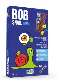Bob Snail Apple Pear Blueberry Fruit Stripe 6 Packs (84g) - Brandco Direct Inc