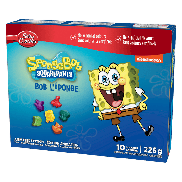 Betty C Fruit Snacks Sponge Bob 10ct (226g) - Brandco Direct Inc