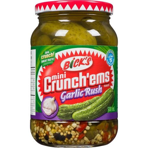 Bicks Premium Garlic Rush Mini Crunch Pkls (500ml) - Brandco Direct Inc