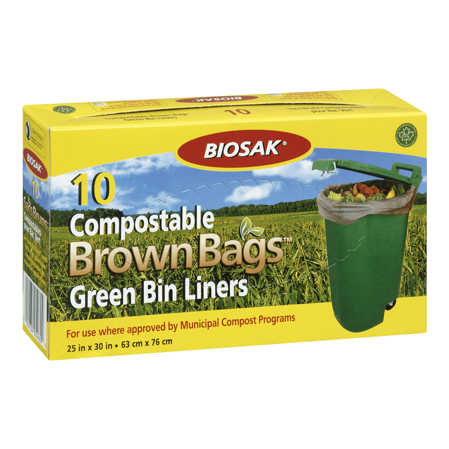 Biosak Compose Brown Bag NCL 25'' x 30''(10's) - Brandco Direct Inc