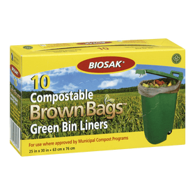 Biosak Compose Brown Bag NCL 25'' x 30''(10's) - Brandco Direct Inc