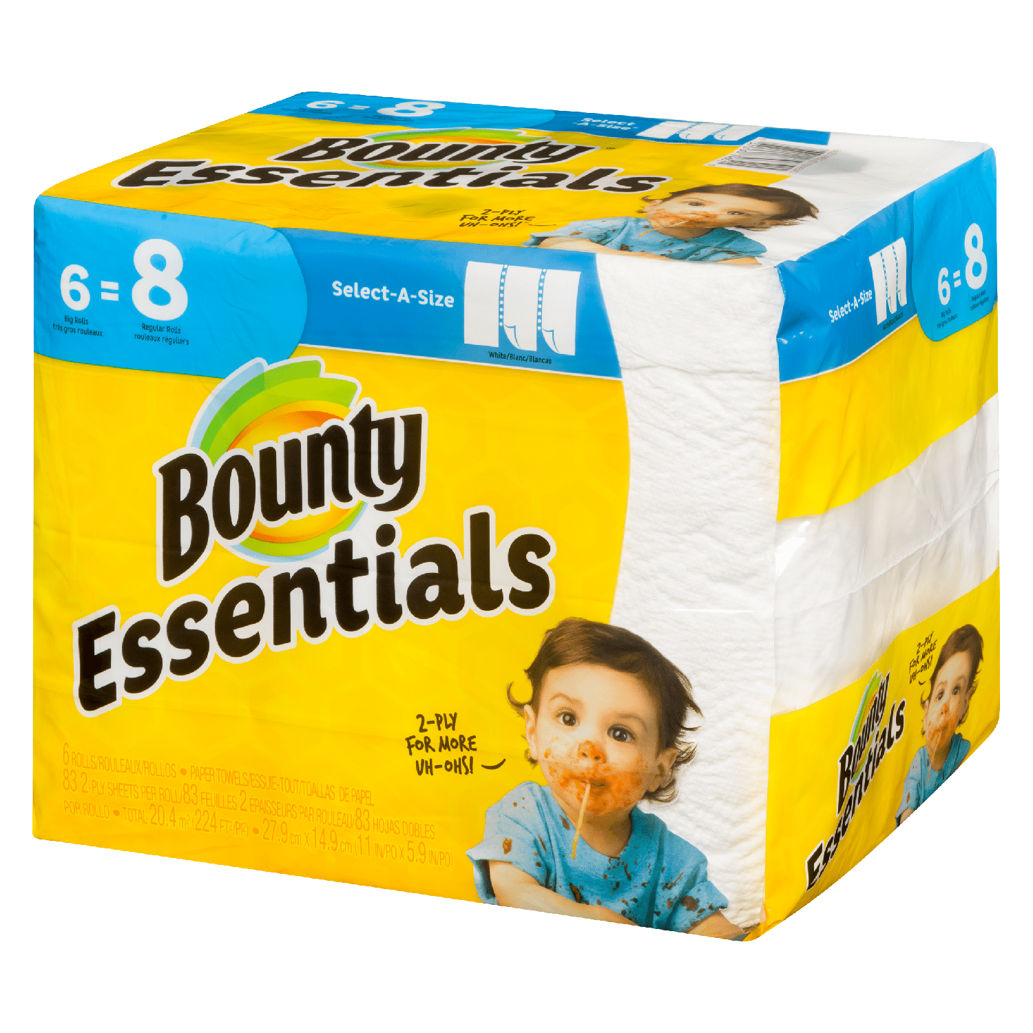 Bounty Essentials Paper Towel Select A Size 6BR=8R 2 Ply (83S) - Brandco Direct Inc