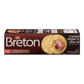 Breton Cracked Pepper&Olive Oil Crackers(200g) - Brandco Direct Inc