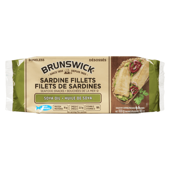 Brunswick Sardine Fillets In Soya Oil (100g) - Brandco Direct Inc
