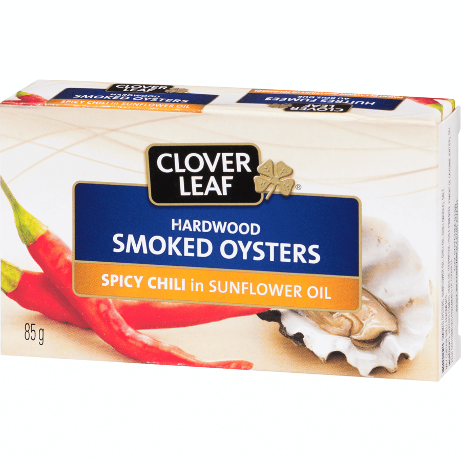 Clover Leaf Smoked Oysters Spicy Chili (85g) - Brandco Direct Inc