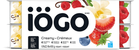 IOGO Creamy – Strawberry, Raspberry, Blueberry, Vanilla Yogurt Cups 16x100.0 g - Brandco Direct Inc