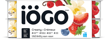 IOGO Creamy – Strawberry, Raspberry, Blueberry, Vanilla Yogurt Cups 16x100.0 g - Brandco Direct Inc