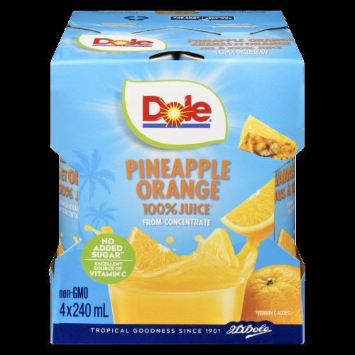 Dole Canned Pineapple & Orange Juice (4x240ml) - Brandco Direct Inc