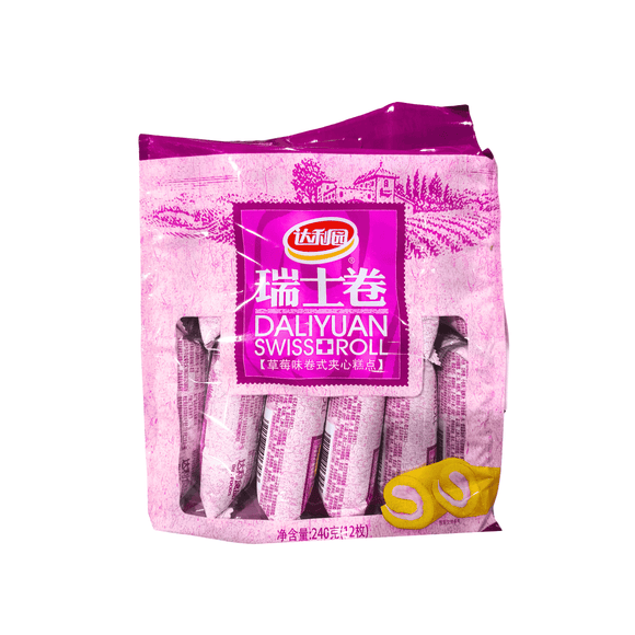 Daliyuan Swiss Roll - Strawberry Flavor (240g) - Brandco Direct Inc