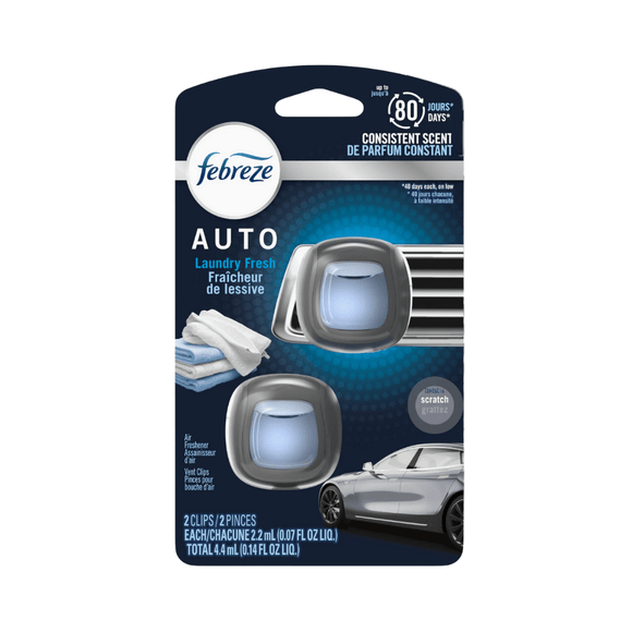 Febreze Car Air Freshner Vent Clip Auto Laundry Fresh (4.4ml) - Brandco Direct Inc