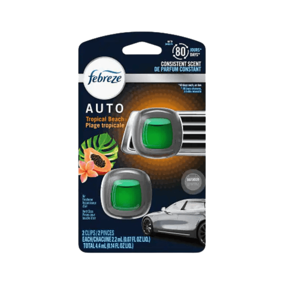 Febreze Car Air Freshner Vent Clip Auto Tropical Beach (4.4ml) - Brandco Direct Inc