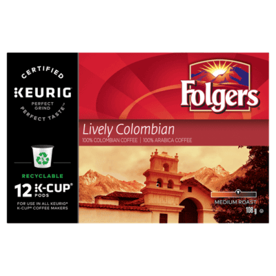 Folgers Lively Colombian K - Cup Coffee Pods 12ct (108g) - Brandco Direct Inc