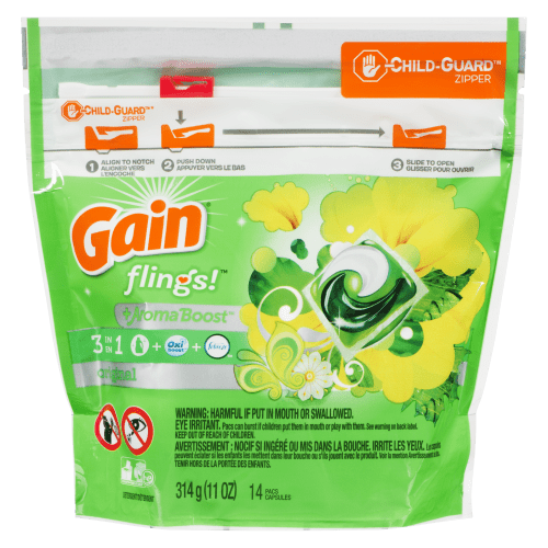 Gain Pods Flings Original 3in1 14 Pacs (298g) - Brandco Direct Inc