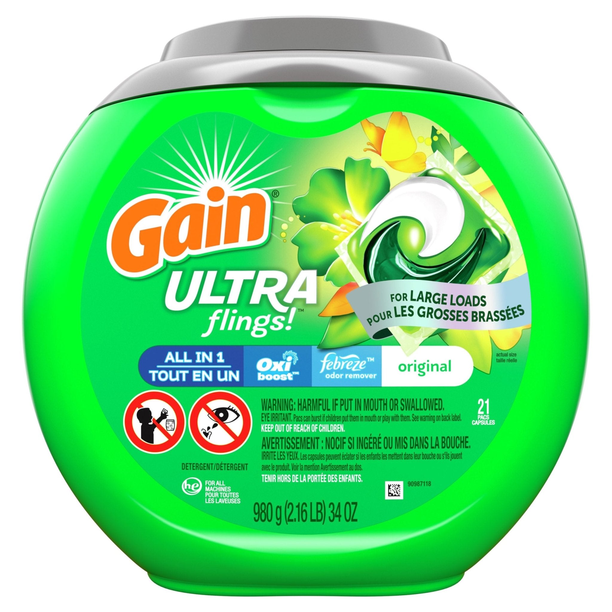 Gain Pods Ultra Flings Original 21ct (980g) - Brandco Direct Inc