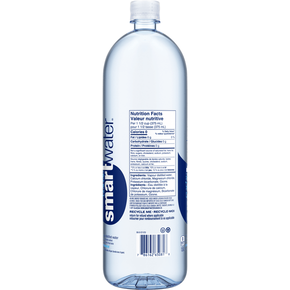 Glaceau Smartwater 1.5L Bottle Vapour Distilled Water With Electrolytes (1.5L) - Brandco Direct Inc