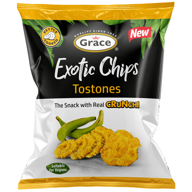 Grace Tostones Exotic Green Plantain Chips 75 g * 2 Packs - Brandco Direct Inc