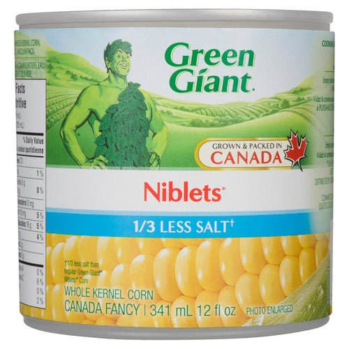 Green Giant Niblets Whole Kerne 1/3 Less Sodium (341ml) - Brandco Direct Inc