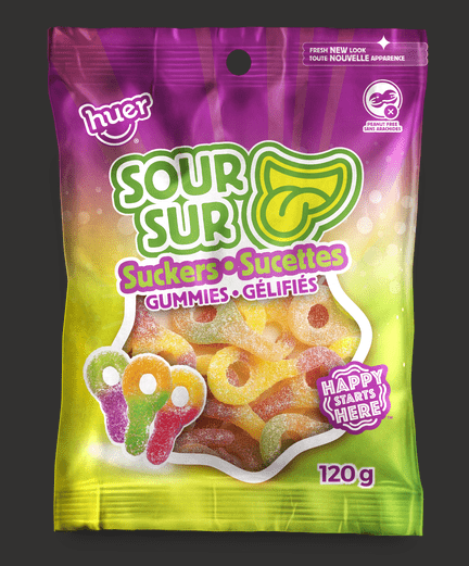 Huer Gummy Sour Suckers (120g) - Brandco Direct Inc