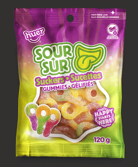 Huer Gummy Sour Suckers (120g) - Brandco Direct Inc