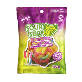 Huer Sour Neon Worms (120g) - Brandco Direct Inc