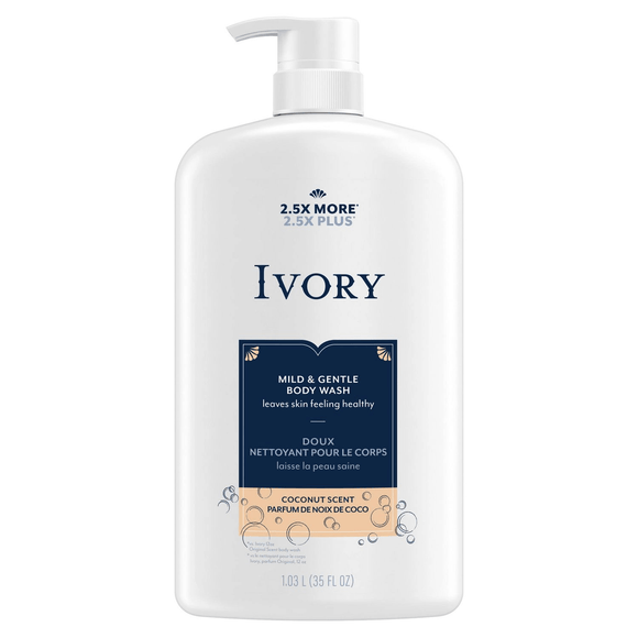 Ivory Mild & Gentle Bodywash Coconut (1.03L) - Brandco Direct Inc