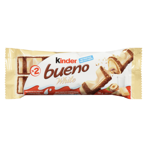KINDER BUENO White Chocolate & Hazelnut Bars (39g) – 2 Individually Wrapped Treats - Brandco Direct Inc