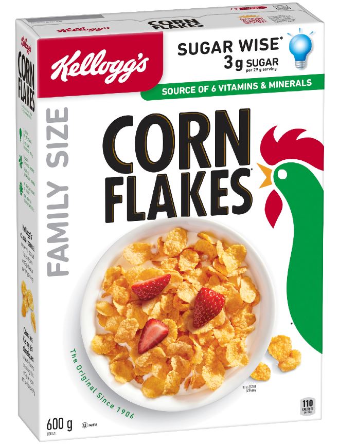 Kellogg's Corn Flakes Cereal Family Pack (600g) - Brandco Direct Inc