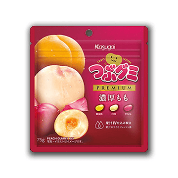 Kasugai Tsubu Gummy Premium Thick Peach (75g) - Brandco Direct Inc