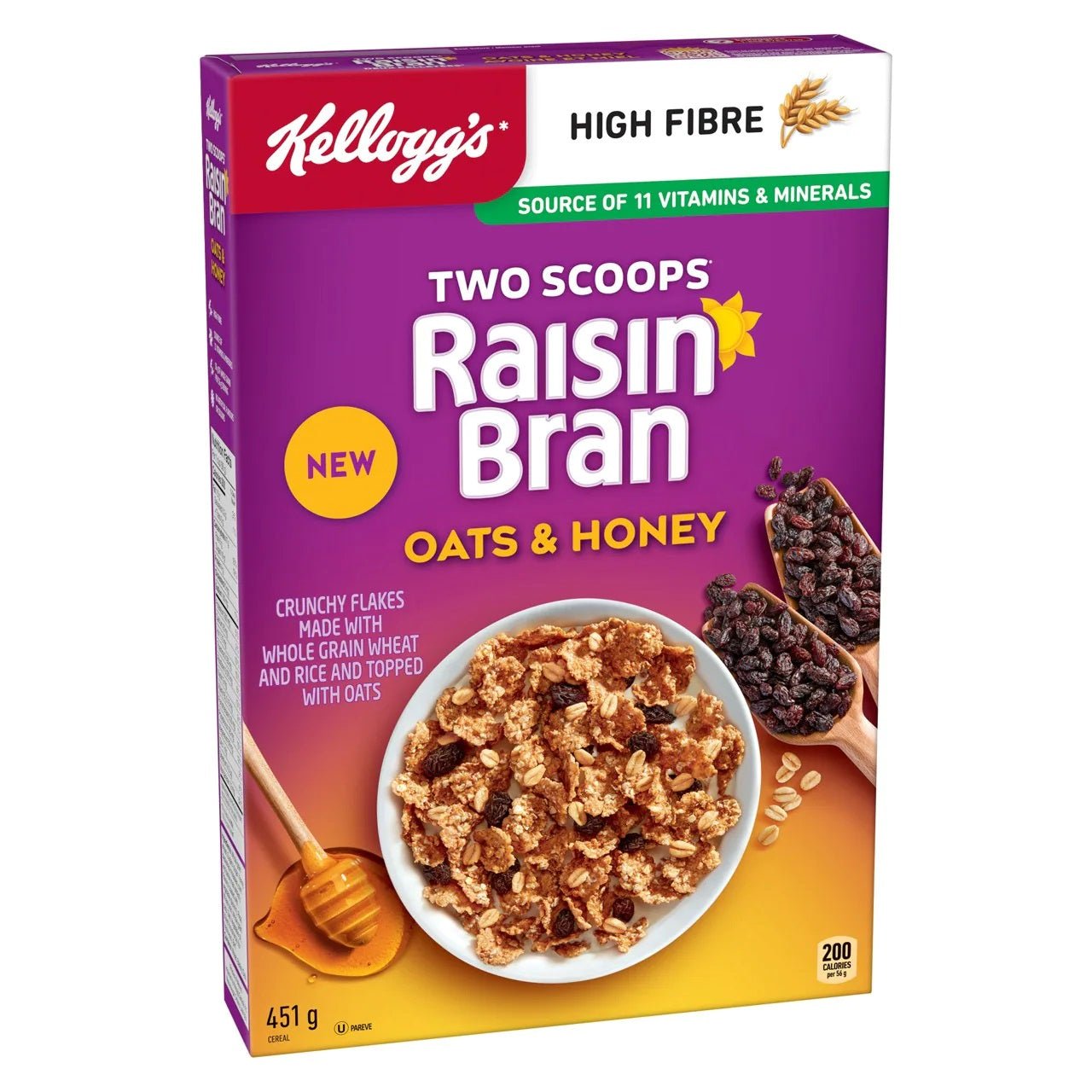 Kellogg's Raisin Bran Oat & Honey Cereal (451g) - Brandco Direct Inc