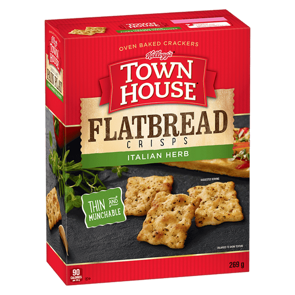 Kellogg's Town House Flat Bread Italian Herb(269g) - Brandco Direct Inc