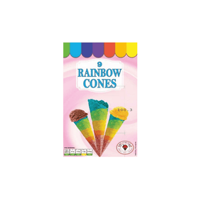 Kml Rainbow Cones 9ct (140g) - Brandco Direct Inc