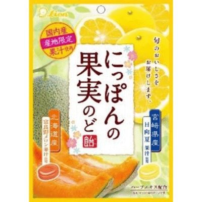Lion Confectionery Fruit Cough Drop Furano Melon&Hyuhanatsu (71g) - Brandco Direct Inc